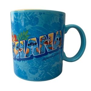 Disney Lilo & Stitch Ohana Means Family Floral Cermic Mug NEW!